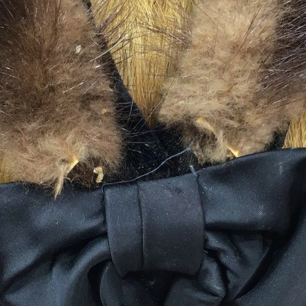 Vintage dark brown mink fur headband hat - Picture 3 of 9